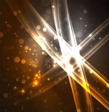 Enerji hatları, karanlıkta parlayan dalgalar vektör arka plan