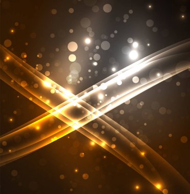 Enerji hatları, karanlıkta parlayan dalgalar vektör arka plan