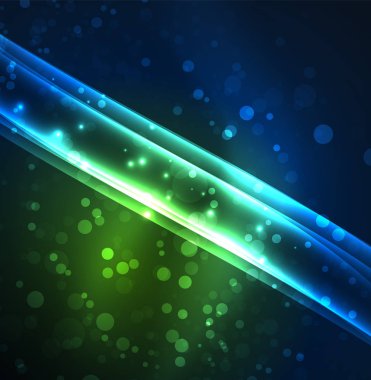 Enerji hatları, karanlıkta parlayan dalgalar vektör arka plan