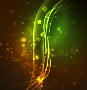 Enerji hatları, karanlıkta parlayan dalgalar vektör arka plan