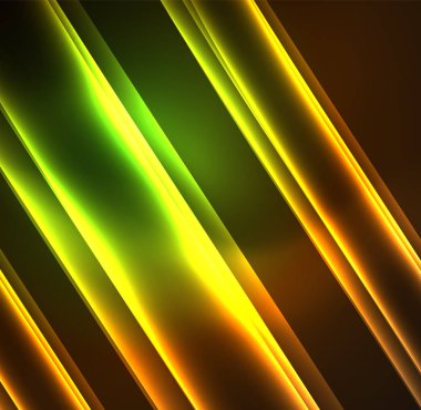 Enerji hatları, karanlıkta parlayan dalgalar vektör arka plan