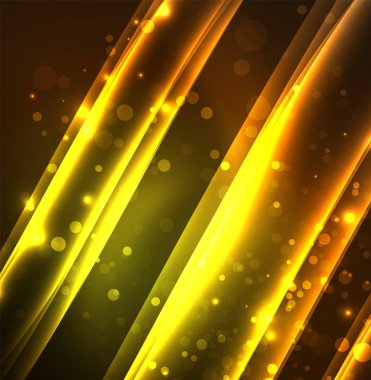 Enerji hatları, karanlıkta parlayan dalgalar vektör arka plan