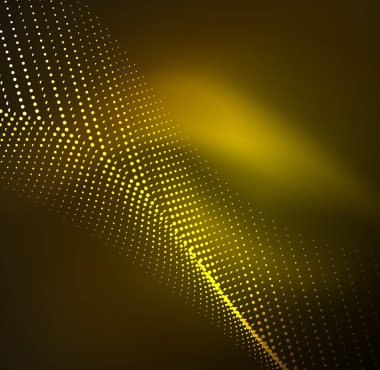 parlayan parçacıkların 3D ışıklı dalga