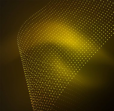 parlayan parçacıkların 3D ışıklı dalga