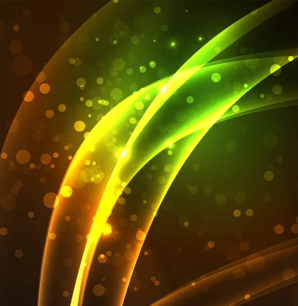 Enerji hatları, karanlıkta parlayan dalgalar vektör arka plan