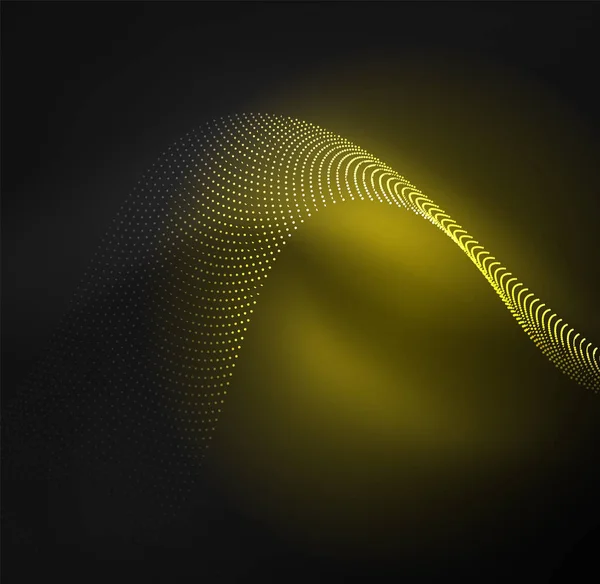 3D-verlichte Golf van gloeiende deeltjes — Stockvector
