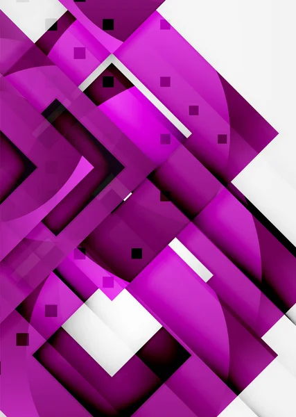 Quadrate geometrisches Objekt im hellen 3D-Raum, abstrakter Hintergrund — Stockvektor