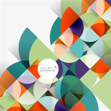 Kağıt daire kesim, mozaik mix geometrik desen tasarım