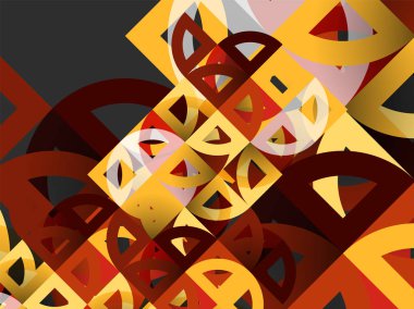 Kağıt daire kesim, mozaik mix geometrik desen tasarım