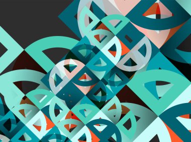 Kağıt daire kesim, mozaik mix geometrik desen tasarım