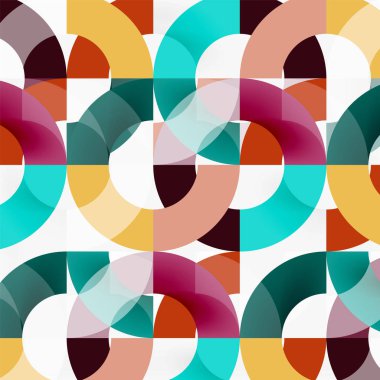 Modern geometrik desen tasarım gri arka plan üzerinde renkli halkalar