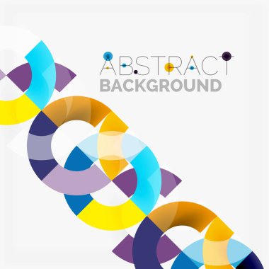 Modern geometrik desen tasarım gri arka plan üzerinde renkli halkalar