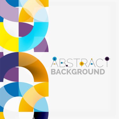 Modern geometrik desen tasarım gri arka plan üzerinde renkli halkalar