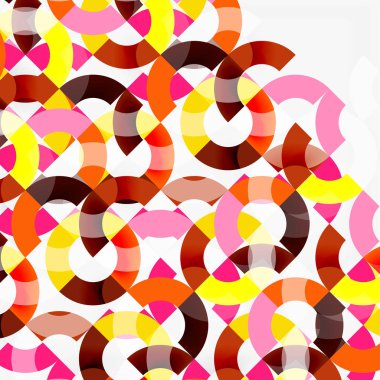 Modern geometrik desen tasarım gri arka plan üzerinde renkli halkalar