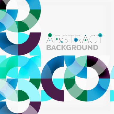 Modern geometrik desen tasarım gri arka plan üzerinde renkli halkalar