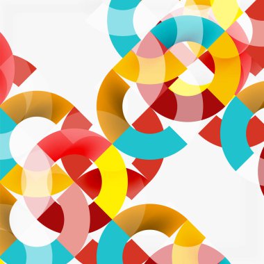 Modern geometrik desen tasarım gri arka plan üzerinde renkli halkalar