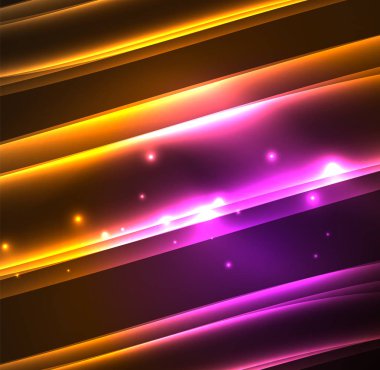 Enerji hatları, karanlıkta parlayan dalgalar vektör arka plan