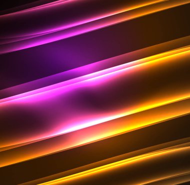 Enerji hatları, karanlıkta parlayan dalgalar vektör arka plan