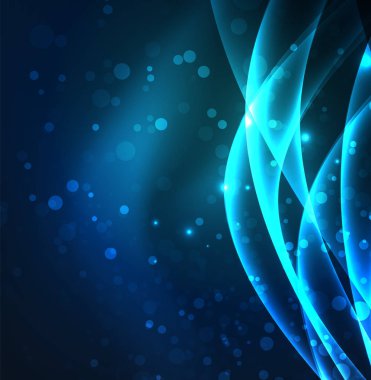 Enerji hatları, karanlıkta parlayan dalgalar vektör arka plan