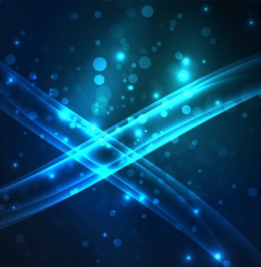 Enerji hatları, karanlıkta parlayan dalgalar vektör arka plan