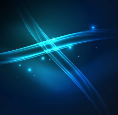 Enerji hatları, karanlıkta parlayan dalgalar vektör arka plan