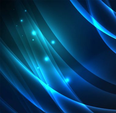 Enerji hatları, karanlıkta parlayan dalgalar vektör arka plan