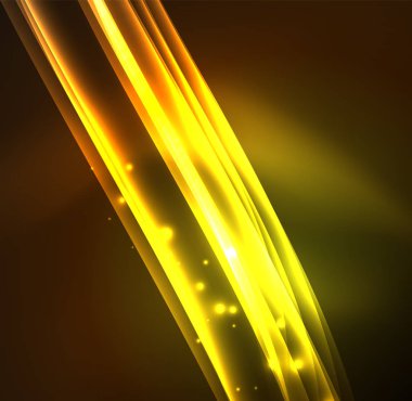 Enerji hatları, karanlıkta parlayan dalgalar vektör arka plan