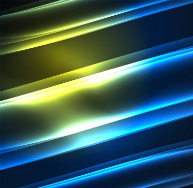 Enerji hatları, karanlıkta parlayan dalgalar vektör arka plan