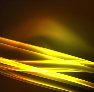 Enerji hatları, karanlıkta parlayan dalgalar vektör arka plan