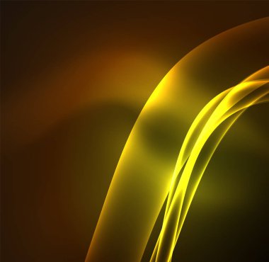 Enerji hatları, karanlıkta parlayan dalgalar vektör arka plan