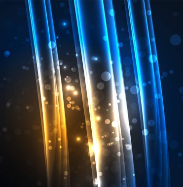 Enerji hatları, karanlıkta parlayan dalgalar vektör arka plan