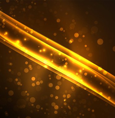 Enerji hatları, karanlıkta parlayan dalgalar vektör arka plan