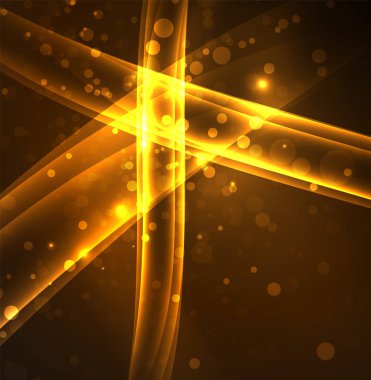 Enerji hatları, karanlıkta parlayan dalgalar vektör arka plan