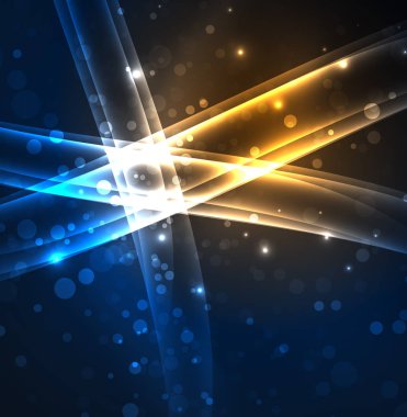 Enerji hatları, karanlıkta parlayan dalgalar vektör arka plan