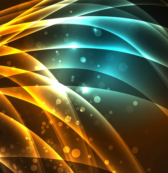 Enerji hatları, karanlıkta parlayan dalgalar vektör arka plan