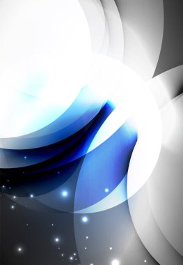 Dijital illüstrasyon, parlayan dalgalar ve daireler