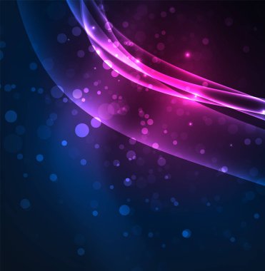 Enerji hatları, karanlıkta parlayan dalgalar vektör arka plan