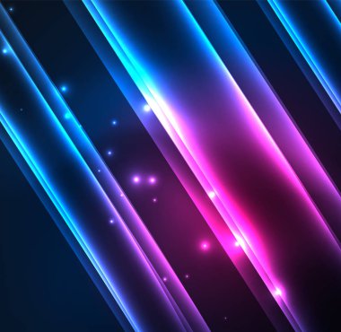 Enerji hatları, karanlıkta parlayan dalgalar vektör arka plan