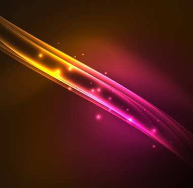 Enerji hatları, karanlıkta parlayan dalgalar vektör arka plan