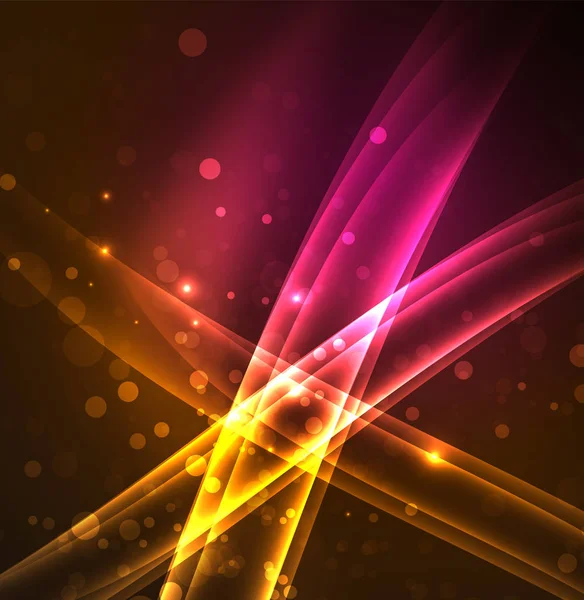 Enerji hatları, karanlıkta parlayan dalgalar vektör arka plan