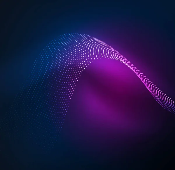 parlayan parçacıkların 3D ışıklı dalga