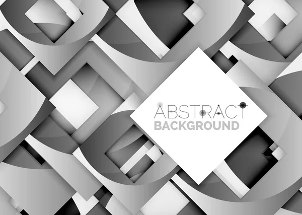 Squares geometric object in light 3d space, abstract background — Stock Vector