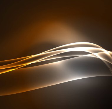 Enerji hatları, karanlıkta parlayan dalgalar vektör arka plan