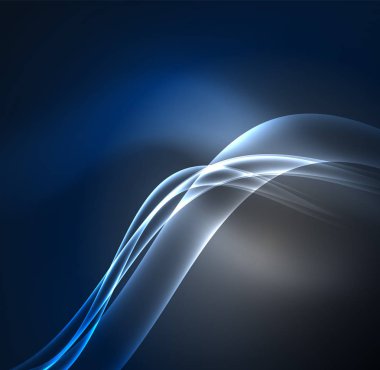 Enerji hatları, karanlıkta parlayan dalgalar vektör arka plan