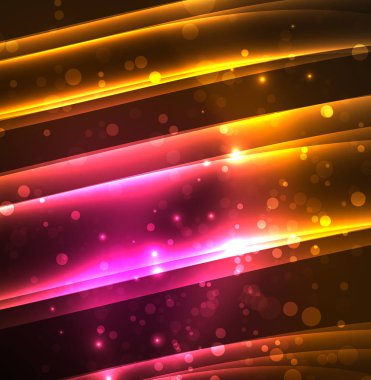 Enerji hatları, karanlıkta parlayan dalgalar vektör arka plan