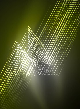 Parçacıklar koyu renk arka plan üzerinde oluşturulan parlayan dalga