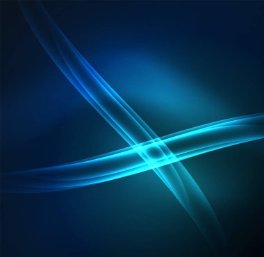 Enerji hatları, karanlıkta parlayan dalgalar vektör arka plan