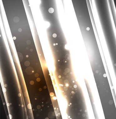 Enerji hatları, karanlıkta parlayan dalgalar vektör arka plan