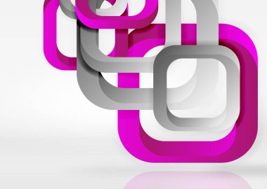 Işık geometrik şekiller kareler gri 3d uzay