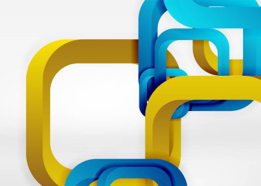 Işık geometrik şekiller kareler gri 3d uzay